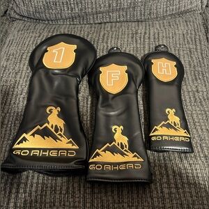 Classic Faux Leather Driver, Fairway Wood, Hybrid Golf Head Covers 3 Pieces NEW